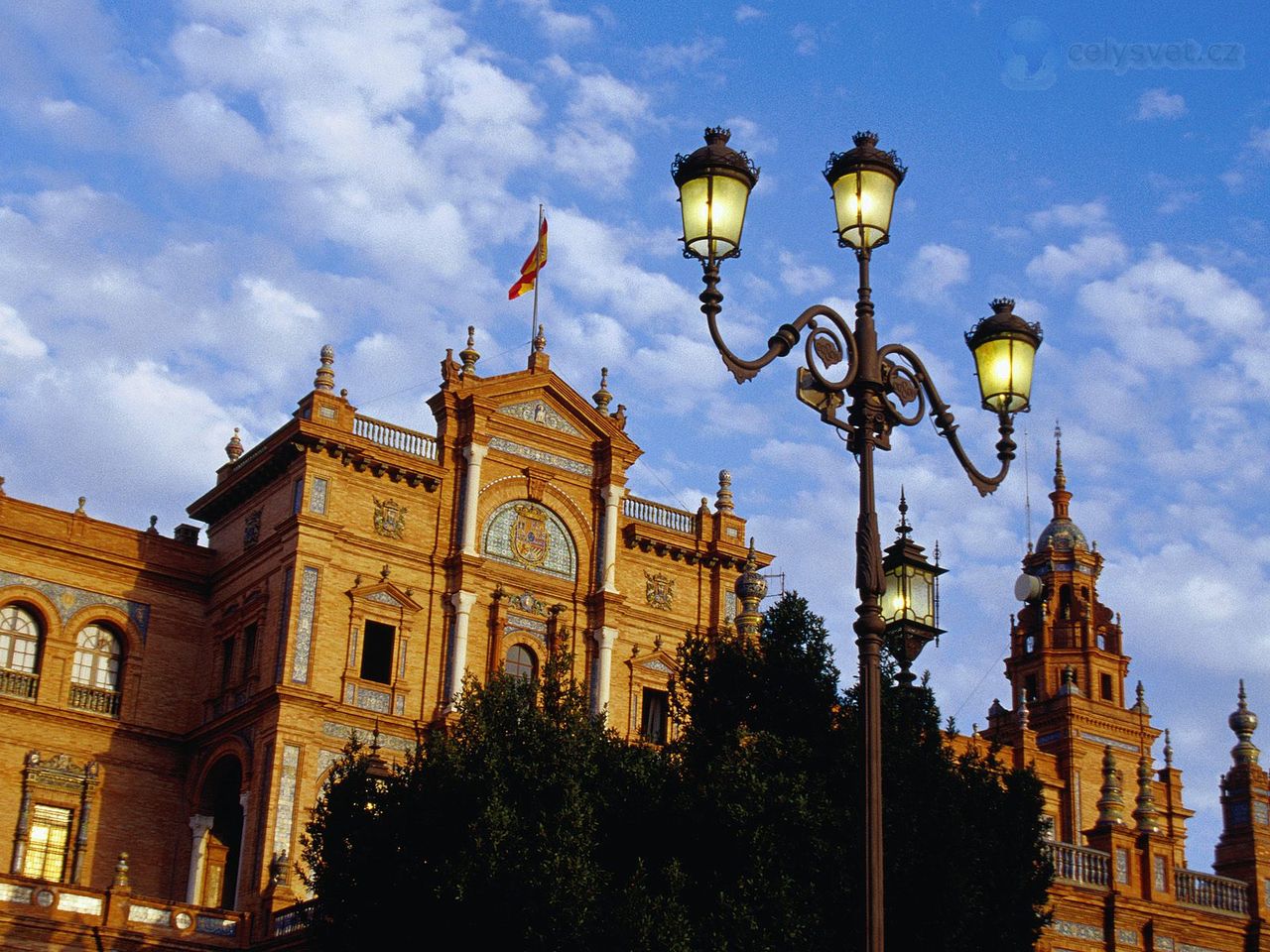 Foto: Plaza De Espana At Sunset, Seville, Spain