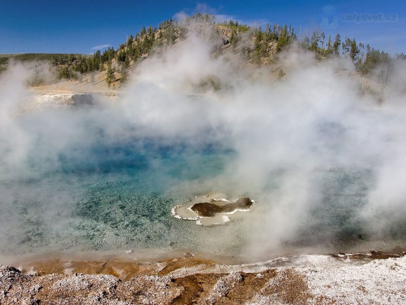 Foto: Excelsior Geyser Crater, Prismatic Pools, Yellowstone National Park, Wyoming