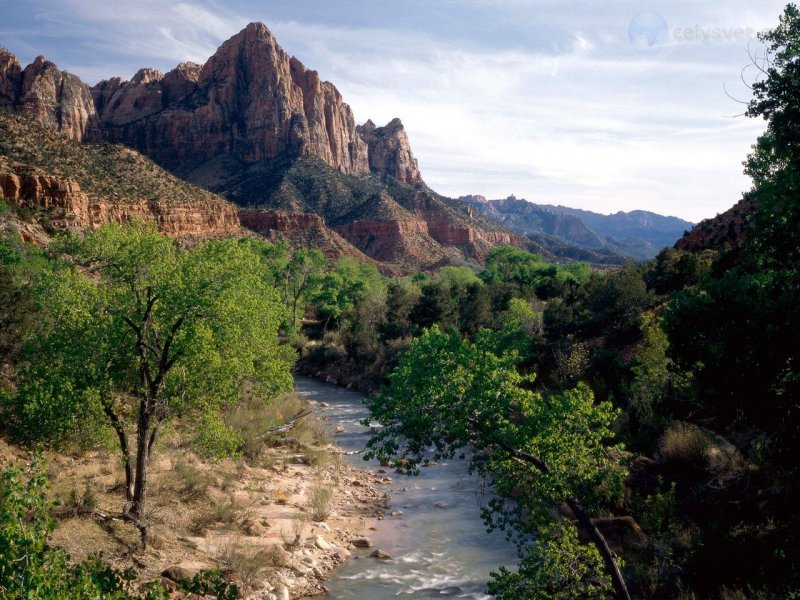 Foto: Virgin River And The Watchman, Zion National Park, Utah