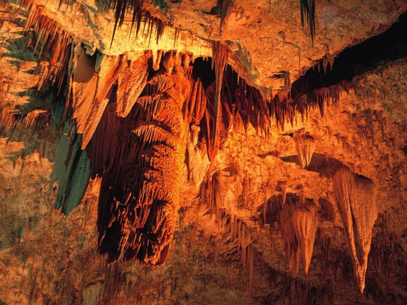 Foto: Cavern Stalactites In The, Big Room,  Carlsbad Caverns, New Mexico